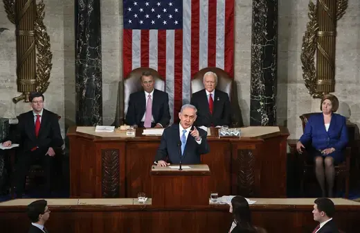 Israeli Prime Minister Benjamin Netanyahu addresses a joint session of the U.S. Congress, in 2015