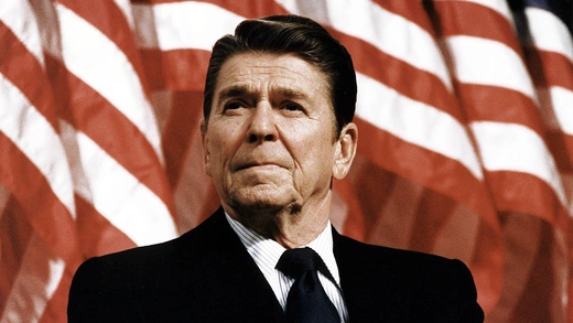 President Ronald Reagan at Republican convention Rally in 1982.