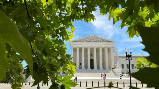 A view of the facade of the U.S. Supreme Court building in Washington, DC.