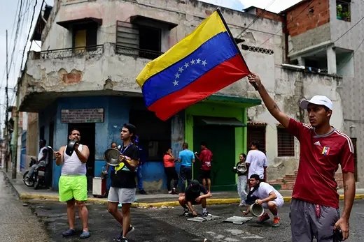 Venezuelans protest against the results of the country’s July 2024 presidential election, in Caracas.