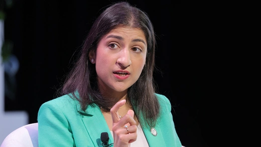 Lina Khan, chair of the Federal Trade Commission, speaks at an event in New York City, U.S.