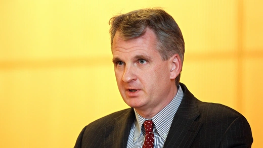 Timothy Snyder is pictured during an inaugural class at the ULB Universite Libre de Bruxelles, in Brussels, Belgium.