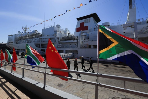 China's People's Liberation Army (PLA) Navy hospital ship Peace Ark docks at Cape Town Cruise Terminal for the start of their visit that includes strengthening ties with South Africa and humanitarian medical assistance to communities in Cape Town, South Africa, August 22, 2024. REUTERS/Esa Alexander 