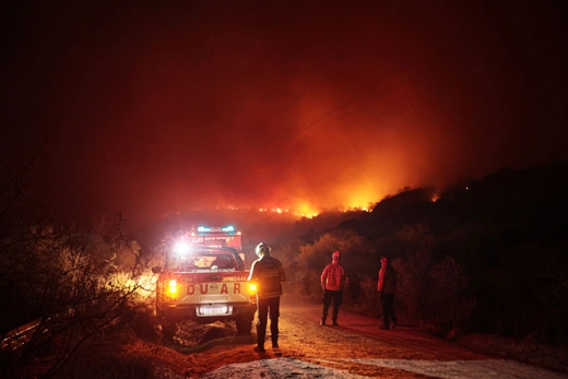 Wildfires in San Marcos Sierra, Cordoba province, Argentina, on September 23, 2024. Stringer/ AFP/Getty Images