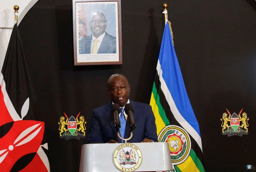 Kenya's Deputy President Rigathi Gachagua speaks during a press conference ahead of lawmakers' vote over his impeachment motion in Nairobi, Kenya on October 7, 2024.