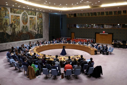 The United Nations Security Council holds a meeting on the situation in Gaza at the UN headquarters in New York on October 16, 2024.