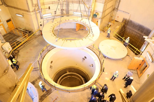 A view of the water nuclear reactor at Arak, Iran, December 2019. 