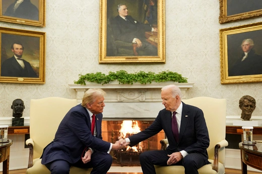 U.S. President Joe Biden meets with President-Elect Donald Trump in the Oval Office at the White House in Washington, on November 13, 2024. Reuters