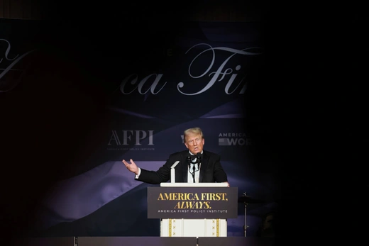 President-Elect Donald Trump speaks at the America First Policy Institute Gala held at Mar-a-Lago on November 14, 2024. Joe Raedle/Getty Images