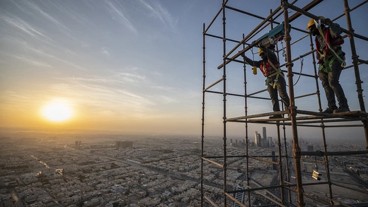 View from a skyscraper under construction in Riyadh, Saudi Arabia.