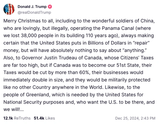Trump Christmas Message