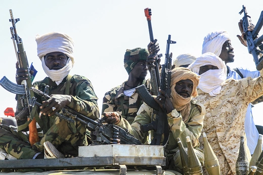 Fighters of the Sudan Liberation Movement insurgent group attend a graduation ceremony in Sudan’s southeastern Gedaref state on March 28, 2024.
