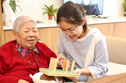 Old Chinese lady with young woman