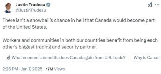 Trudeau Retort on 51st State