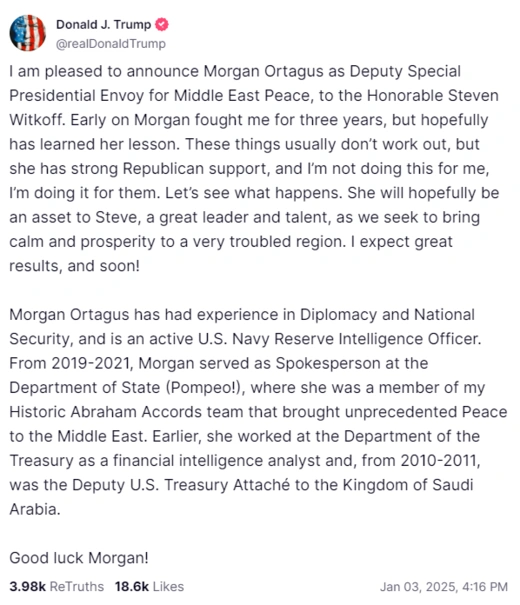 Trump on Morgan Ortagus