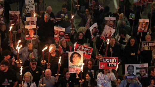 Protest to demand a deal for the return of hostages, in Tel Aviv