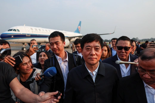 Chinese Assistant Minister of Public Security Liu Zhongyi walks after he inspected the repatriation of Chinese nationals who were taken from scam centers in Myanmar amid a mounting crackdown on scam centres operating along a porous border, at Mae Sot International Airport, in Mae Sot District, Tak province, Thailand February 20, 2025. REUTERS/Chalinee Thirasupa