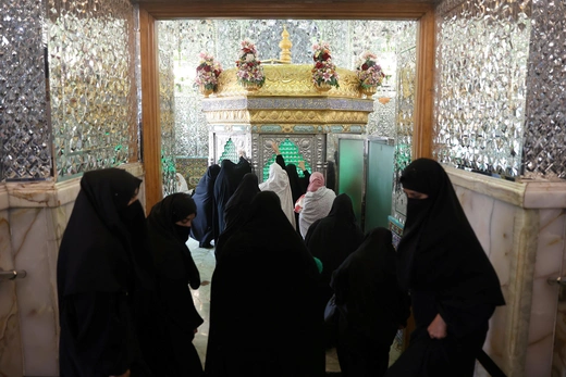 Iranian women pray in the shrine of Abdol-Azim, during the Muslim holy month of Ramadan in Tehran, Iran, March 12, 2025. 