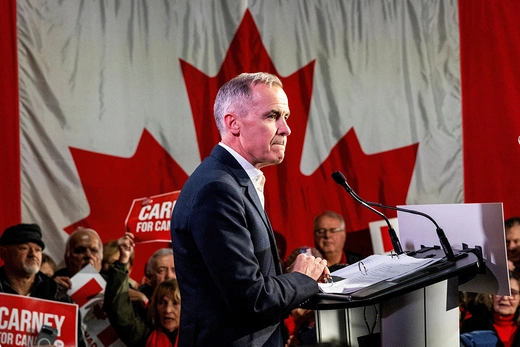 Canadian Prime Minister Mark Carney makes a campaign stop in Hamilton, Ontario.