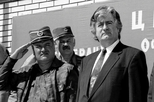 Radovan Karadžić and Ratko Mladić in Banja Luka, Bosnia and Herzegovina, June 26, 1995. 