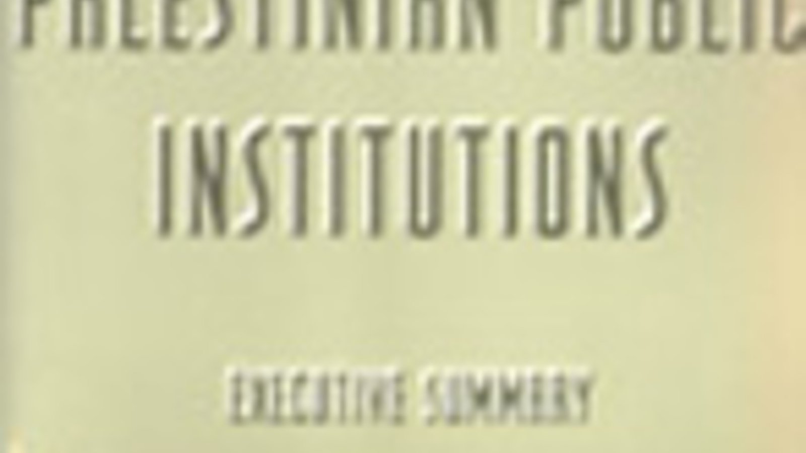 Strengthening Palestinian Public Institutions | Council on Foreign