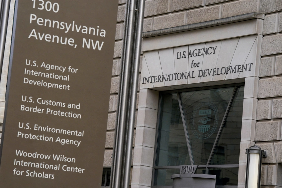 The USAID building sits closed to employees after a memo was issued advising agency personnel to work remotely, in Washington, D.C., U.S., February 3, 2025. REUTERS/Kent Nishimura