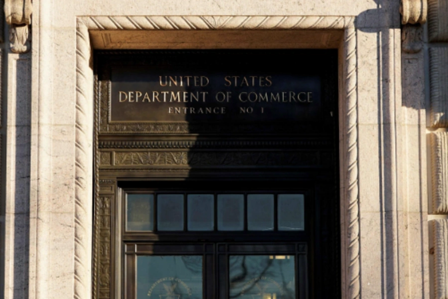 The Department of Commerce building in Washington, U.S., January 26, 2022. REUTERS/Joshua Roberts