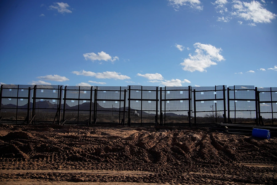 Border wall under construction is seen abandoned after U.S. President Joe Biden signed an executive order halting construction of the U.S.-Mexico border wall, in Sunland Park, New Mexico.