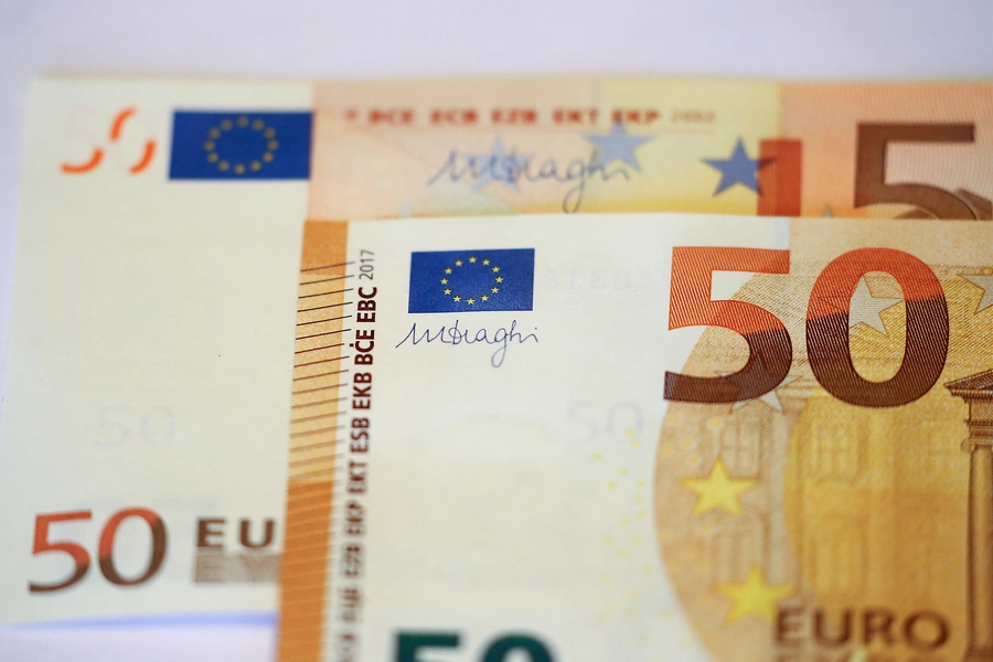 Euro notes seen at European Central Bank headquarters in Frankfurt, Germany. Kai Pfaffenbach/Reuters
