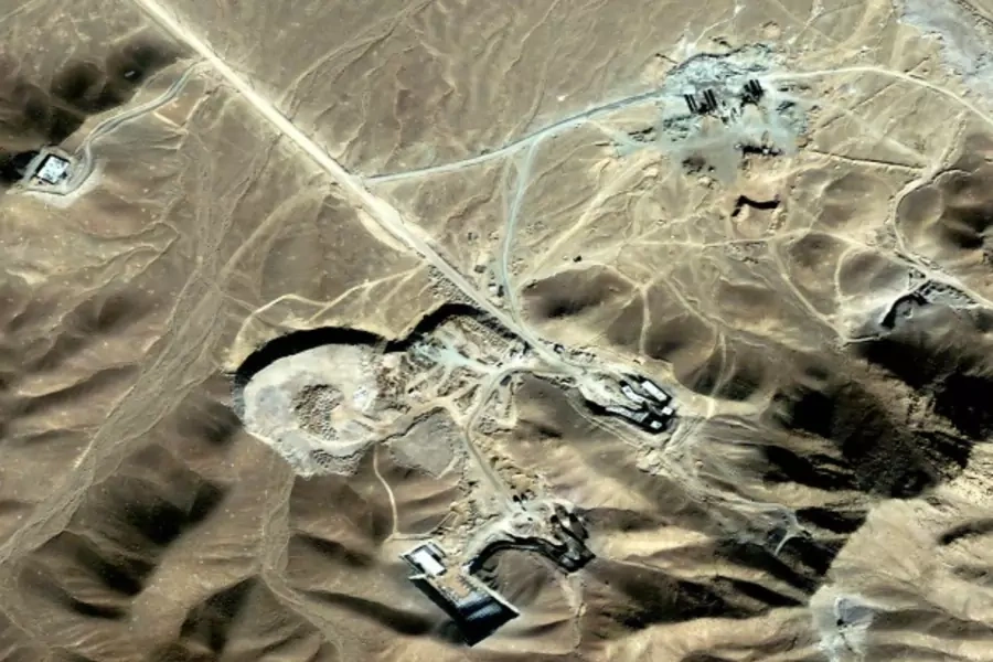 A recent photograph of the suspected uranium-enrichment facility near Iran's holy city of Qom (Courtesy Reuters).