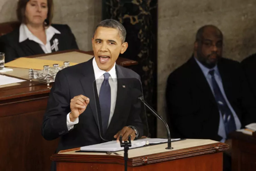 President Barack Obama delivers his State of the Union address in 2011. (Molly Riley/courtesy Reuters)