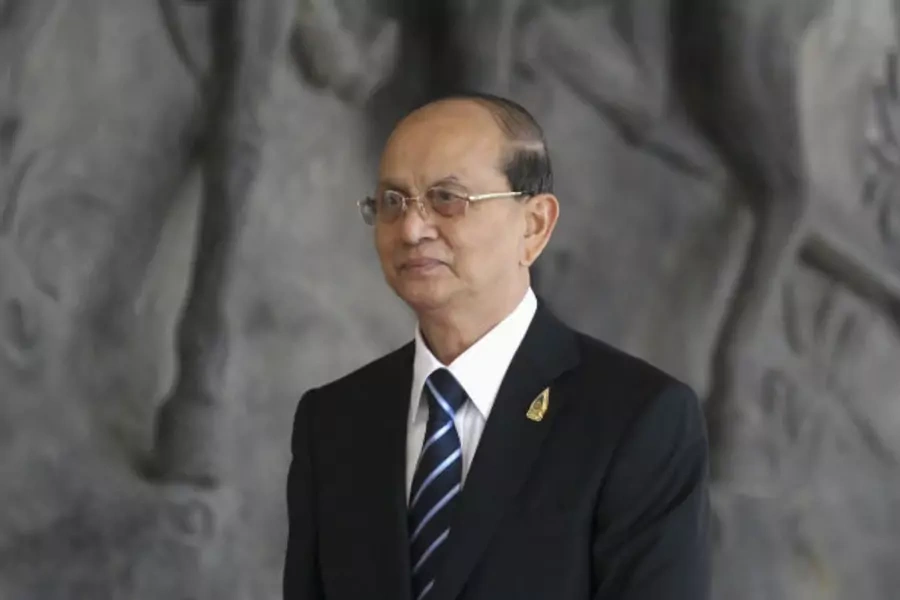 Myanmar's president Thein Sein arrives at the Bali Nusa Dua Convention Center before the opening ceremony of the ASEAN Summit in Nusa Dua, Bali on November 17, 2011.