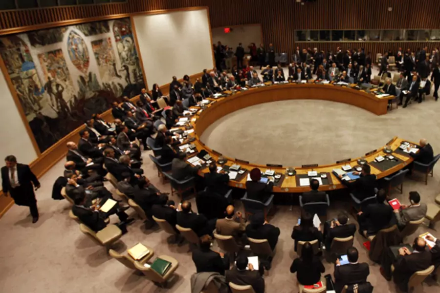The United Nations Security Council meets at the U.N. headquarters on January 31, 2012 to discuss Syria. (Mike Segar/courtesy Reuters)