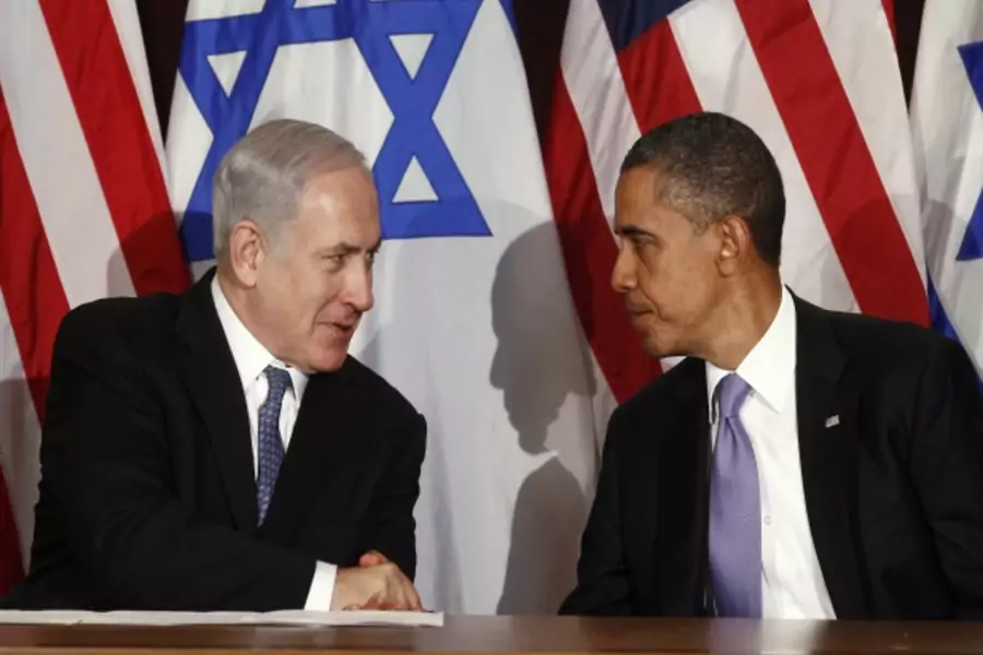 President Obama meets with Prime Minister Netanyahu in September 2011 (Courtesy Reuters/Kevin Lamarque).