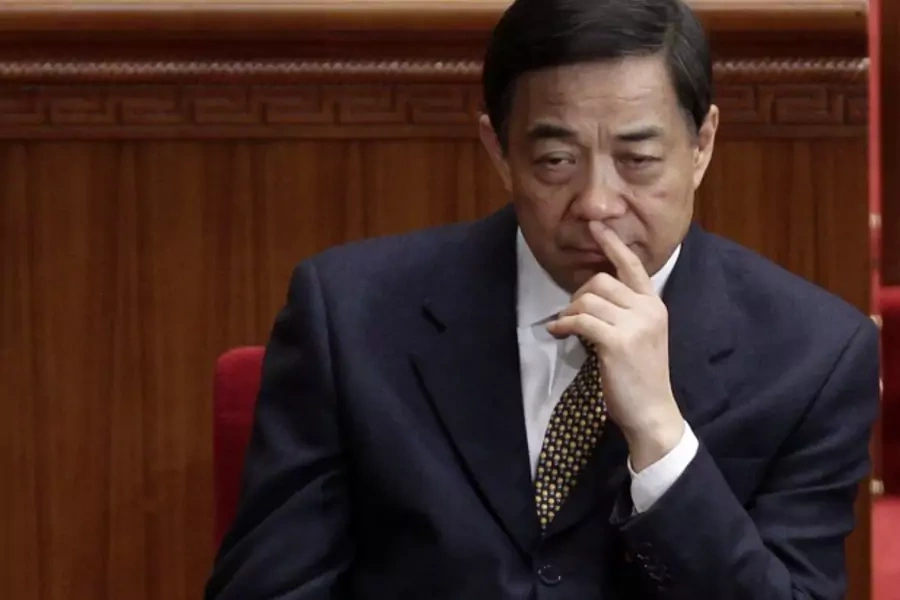 Chongqing Party Secretary Bo Xilai at the opening ceremony of the National People's Congress at the Great Hall of the People in Beijing on March 5, 2012.