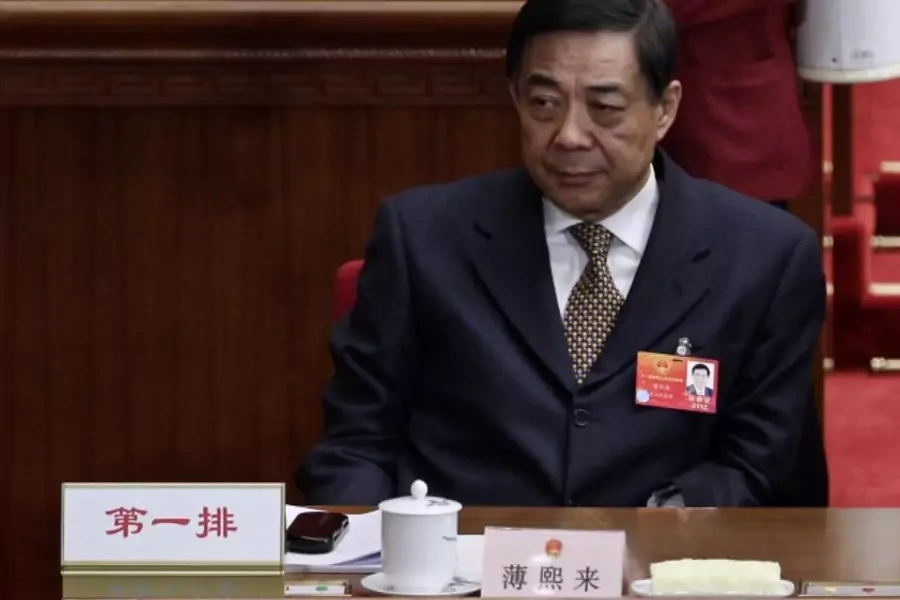 China's Chongqing Municipality Communist Party Secretary Bo Xilai at the opening ceremony of National People's Congress in Beijing on March 5, 2012.