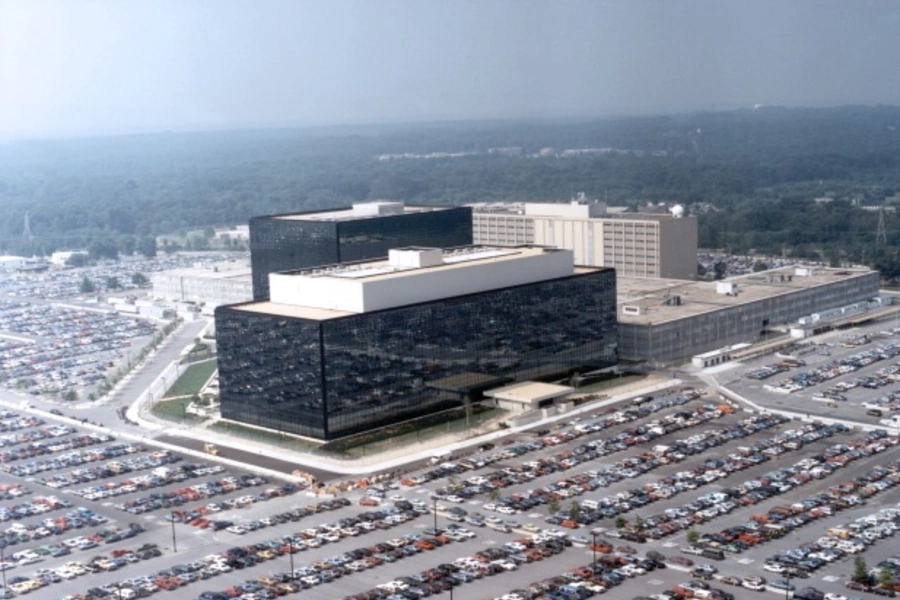 An aerial view of the National Security Agency (NSA).