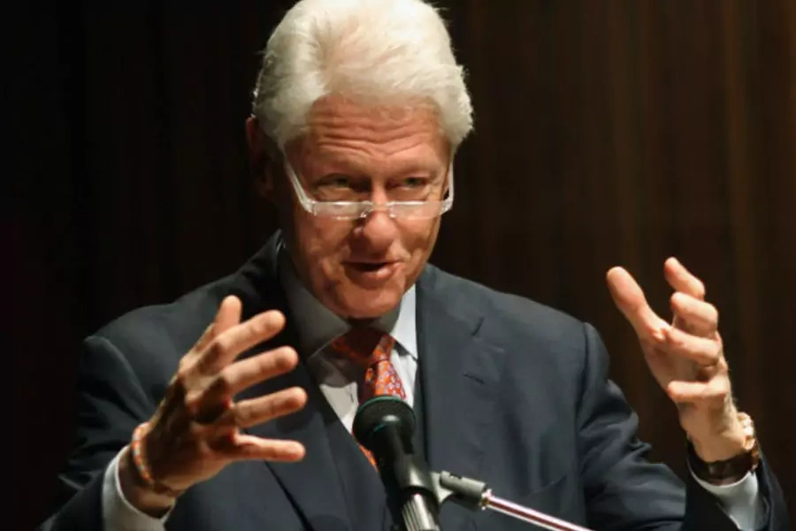 Former President Bill Clinton in a recent speech (Fredy Builes/Courtesy Reuters