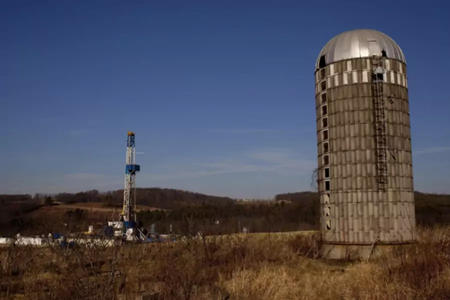 A natural gas well in Bradford County, Pennsylvania (Les Stone/Courtesy Reuters).