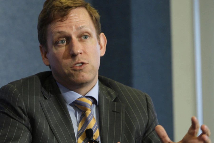 Co-founder of PayPal Peter Thiel speaks during a news conference in Washington in October 2011 (Yuri Gripas/Courtesy Reuters).