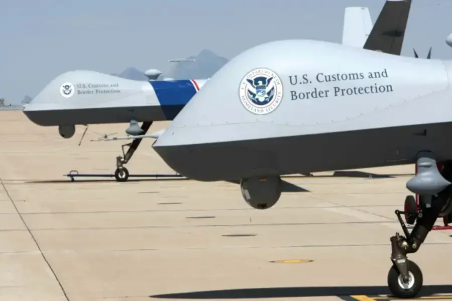 A pair of Customs and Border Protection UAS aircraft located at the southern border are standing by for air operations (Gerald L. Nino/Courtesy Customs and Border Protection).