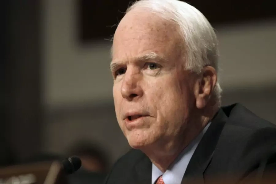 Senator John McCain speaks on the floor of Congress (Hyungwon Kang/Courtesy Reuters).