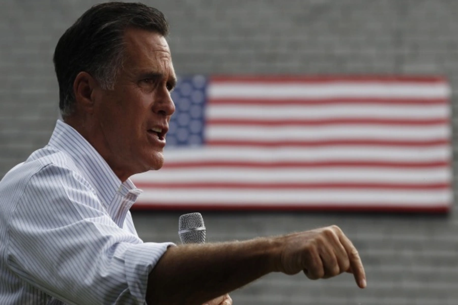 U.S. republican presidential candidate Mitt Romney speaks at a campaign event in Pennsylvania on June 16, 2012 (Larry Downing/Courtesy Reuters).