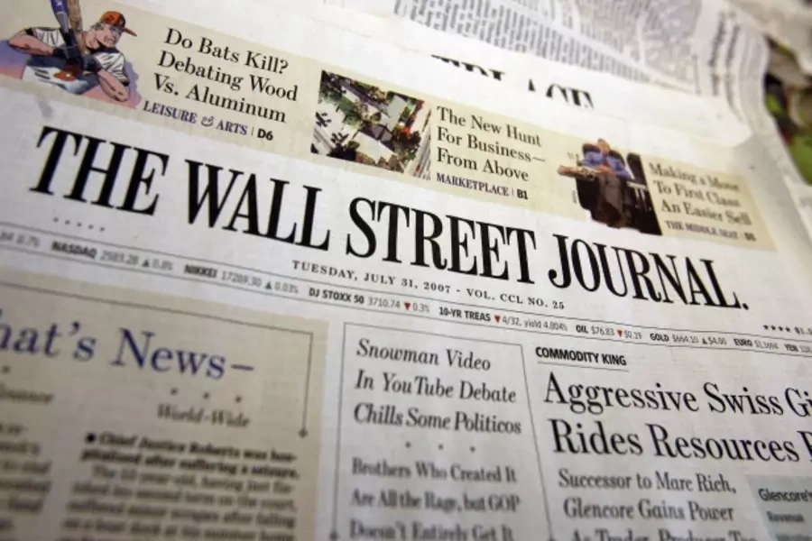 A copy of the Wall Street Journal on July 31, 2007 (Shannon Stapleton/Courtesy Reuters).