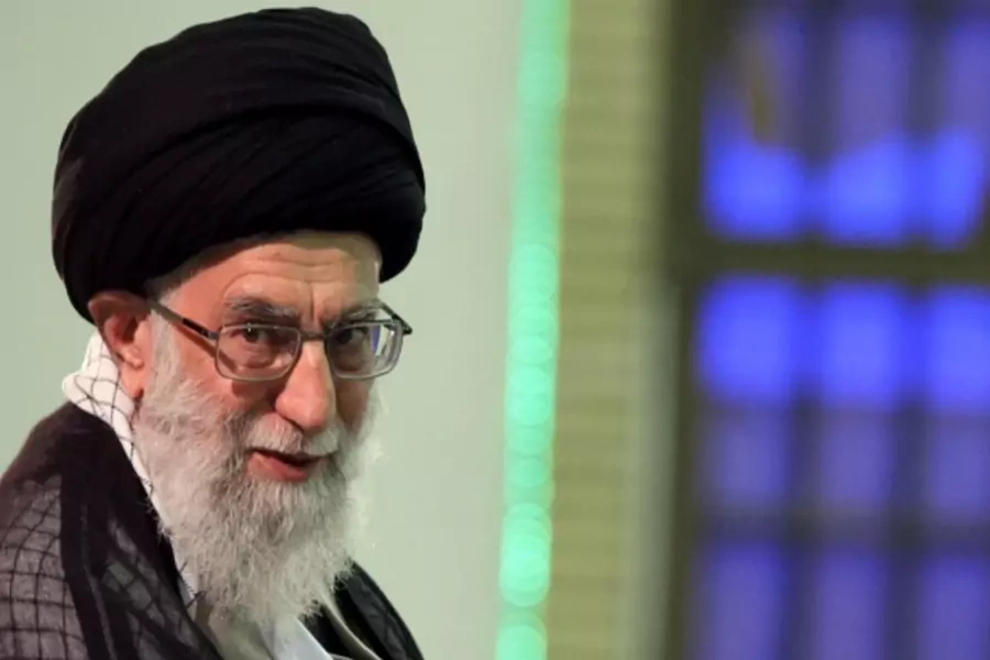 Iran's supreme leader Ayatollah Ali Khamenei at a meeting in Tehran (Handout/Courtesy Reuters).