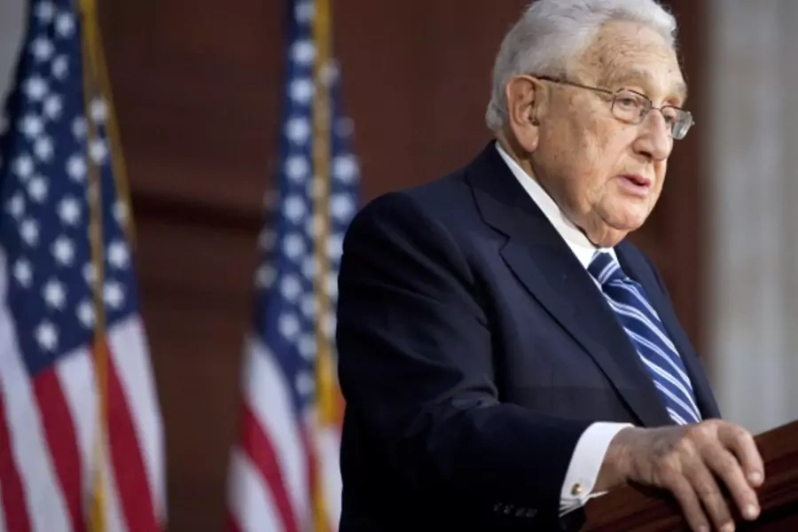 Former U.S. secretary of state Henry Kissinger speaks during a ceremony on March 5, 2011 (Joshua Roberts/Courtesy Reuters).