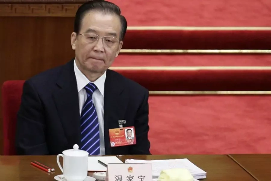 China's Premier Wen Jiabao attends the second plenary meeting of the National People's Congress in Beijing on March 8, 2012.
