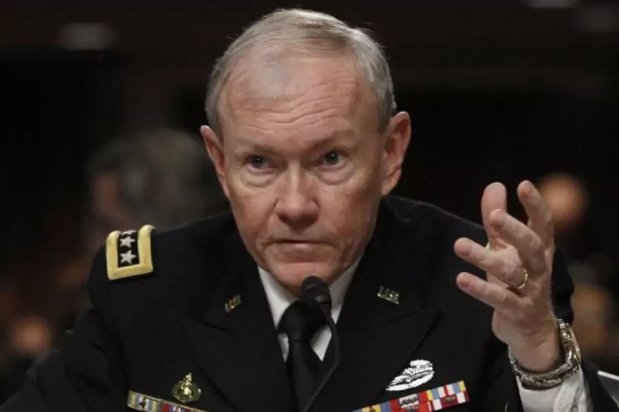 U.S. Army general Martin Dempsey, chairman of the Joint Chiefs of Staff, testifies on February 7, 2013 (Gary Cameron/Courtesy Reuters).