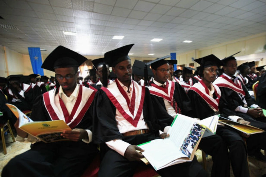 Students of SIMAD University attend their graduation ceremony, along with over 600 other students, in Mogadishu on November 29, 2012 (Omar Faruk/Courtesy Reuters).