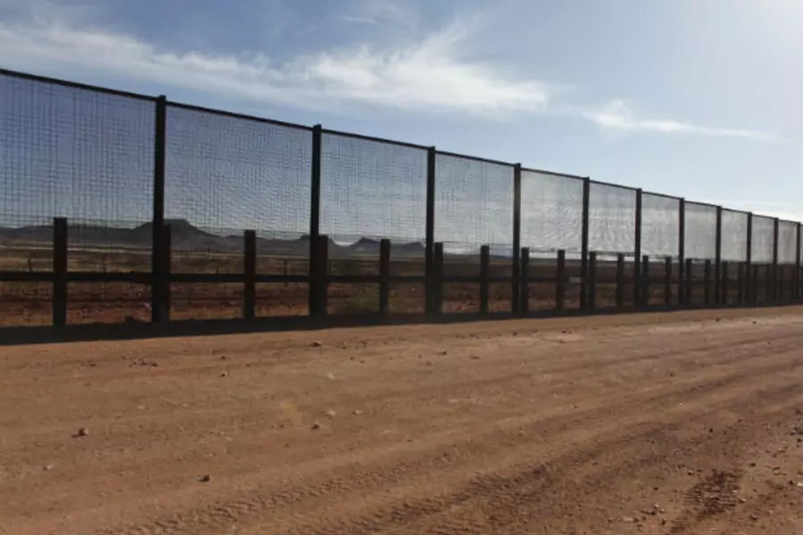 The Arizona-Mexico border fence near Naco, Arizona on March 29, 2013 (Samantha Sais/Courtesy Reuters).